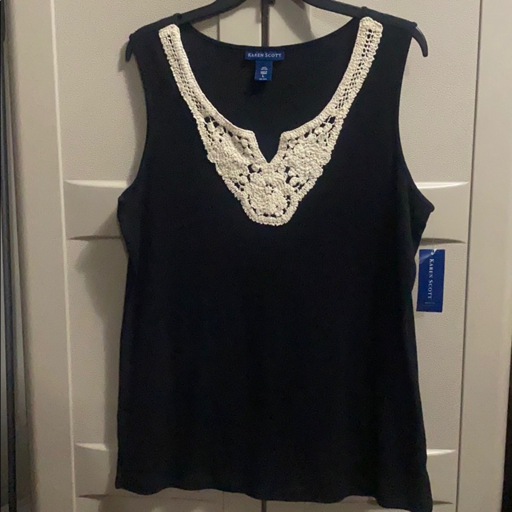 🌺3/$20🌺 ✨NWT Karen Scott Ebony Black Tank Top Blouse